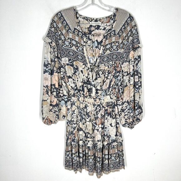 Spell and The Gypsy Sz XS Amethyst Playdress Floral Long Sleeve in Nightfall - Picture 4 of 14